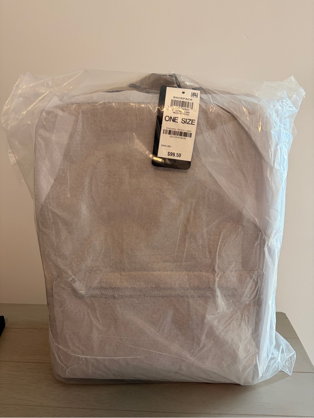 Alfani Tan Multipurpose Suede-Look Backpack Travel/ Everyday Backpack